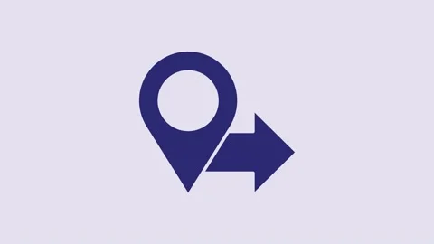 Blue Map pin icon isolated on purple background. Navigation, pointer, location Video stock 232797480