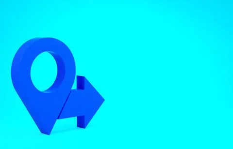 Blue Map pin icon isolated on blue background. Navigation, pointer, location, 스톡 일러스트