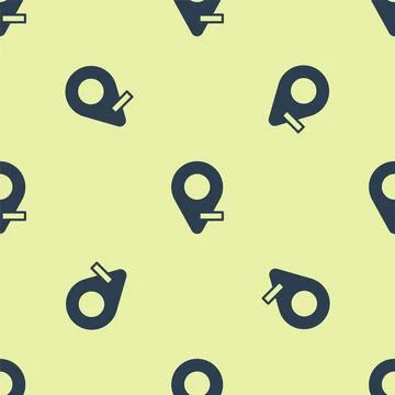 Blue Map pin icon isolated seamless pattern on yellow background. Navigation Ilustración de archivo