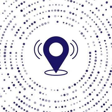 Blue Map pin icon isolated on white background. Navigation, pointer, location Stock Illustration