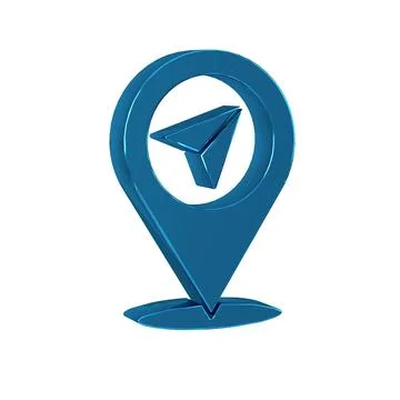 Blue Map pin icon isolated on transparent background. Navigation, pointer, .. Stock Illustration