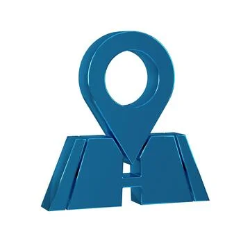 Blue Map pin icon isolated on transparent background. Navigation, pointer, .. Stock Illustration