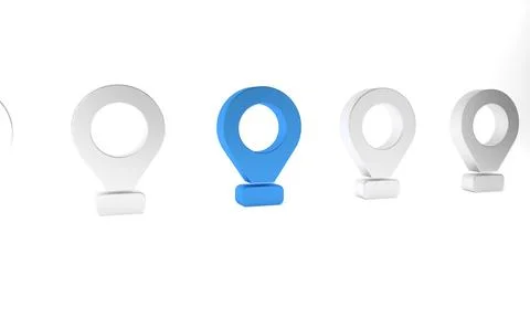 Blue Map pin icon isolated on white background. Navigation, pointer, location Stockillustratie