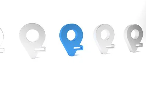 Blue Map pin icon isolated on white background. Navigation, pointer, location Stock Illustration