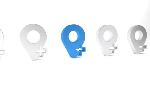 Blue Map pin icon isolated on white background. Navigation, pointer, location Stock Illustration