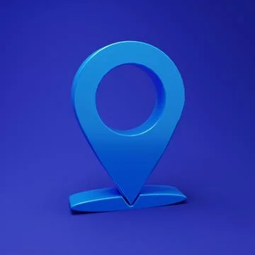 Blue Map pin icon isolated on blue background. Navigation, pointer, location, Stock Illustration