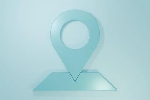 Blue Map pin icon isolated on blue background. Navigation, pointer, location, Stock Illustration