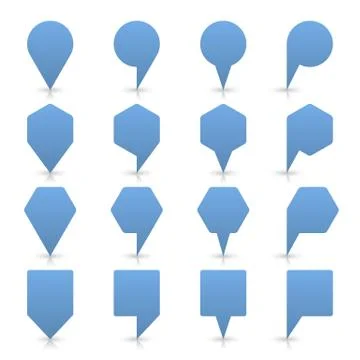 Blue map pin sign flat location icon web button Illustrazione stock