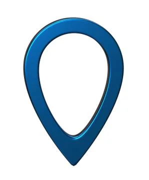 Blue map pointer 3d pin. Location symbol isolated on white background. Web Stock Illustration