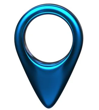 Blue map pointer 3d pin. Location symbol isolated on white background. Web Stock Illustration
