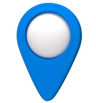 Blue map pointer 3d pin. Location symbol isolated on white background. Web Stock Illustration