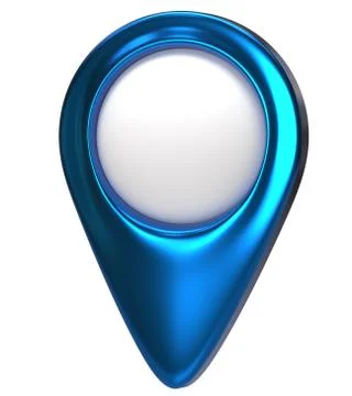 Blue map pointer 3d pin. Location symbol isolated on white background. Web Stock Illustration