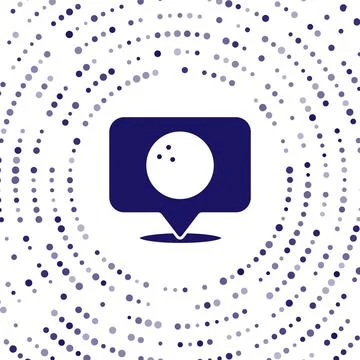 Blue Map pointer with bowling ball icon isolated on white background. Sport イラスト素材