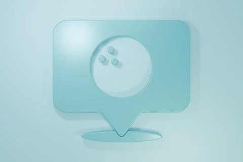Blue Map pointer with bowling ball icon isolated on blue background. Sport .. Stock Illustration