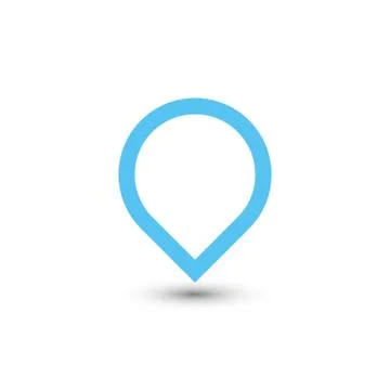 Blue map pointer with dropped shadow on white background. EPS10 vector Stock Illustration