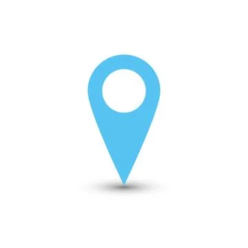 Blue map pointer with dropped shadow on white background. EPS10 vector 스톡 일러스트
