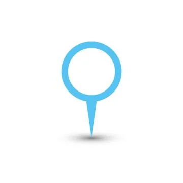 Blue map pointer with dropped shadow on white background. EPS10 vector Stock Illustration