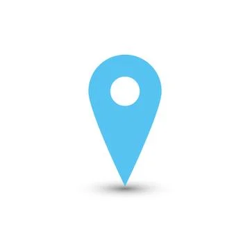 Blue map pointer with dropped shadow on white background. EPS10 vector 스톡 일러스트