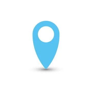 Blue map pointer with dropped shadow on white background. EPS10 vector 스톡 일러스트