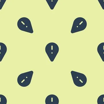 Blue Map pointer with exclamation mark icon isolated seamless pattern on ye.. 库存插图