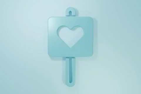 Blue Map pointer with heart icon isolated on blue background. Valentines da.. Stock Illustration