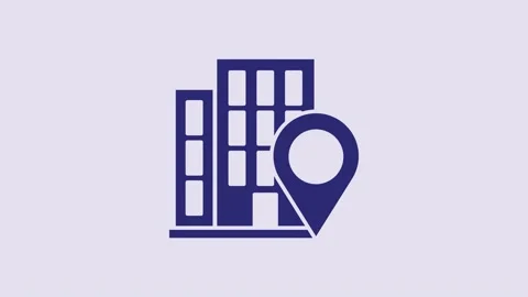 Blue Map pointer with house icon Stock Video Pond5