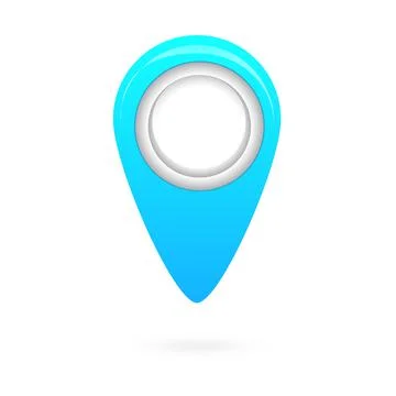 Blue map pointer icon, GPS location symbol, navigations sign. Vector illustra Stock Illustration