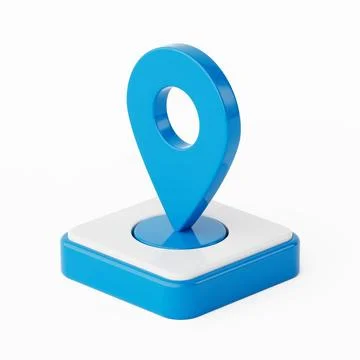 Blue Map Pointer Pin Icon Isolated. 3d Rendering Stock Illustration