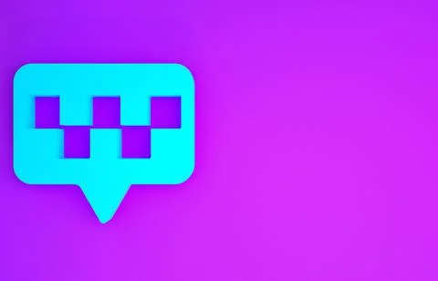 Blue Map pointer with taxi icon isolated on purple background. Location symbo 스톡 일러스트