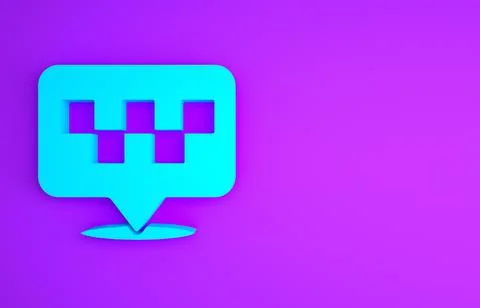 Blue Map pointer with taxi icon isolated on purple background. Location symbo 스톡 일러스트
