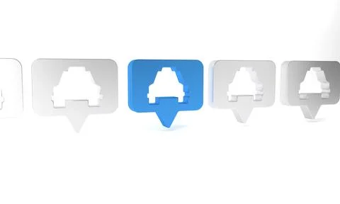 Blue Map pointer with taxi icon isolated on white background. Location symb.. 스톡 일러스트