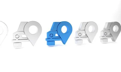 Blue Map pointer with taxi icon isolated on white background. Location symb.. Stock Illustration