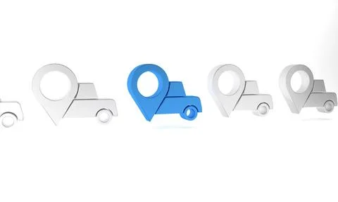 Blue Map pointer with taxi icon isolated on white background. Location symb.. 스톡 일러스트