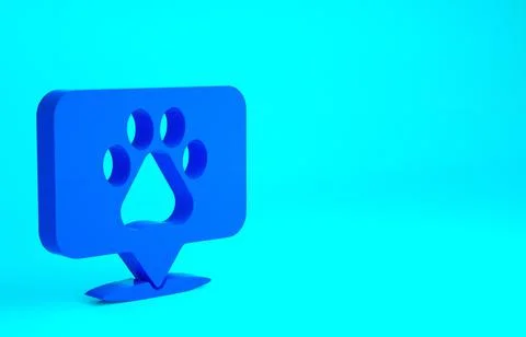 Blue Map pointer with veterinary medicine hospital, clinic or pet shop for an Stock Illustration