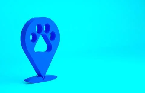 Blue Map pointer with veterinary medicine hospital, clinic or pet shop for an 스톡 일러스트