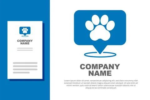 Blue Map pointer with veterinary medicine hospital, clinic or pet shop for .. Stock Illustration