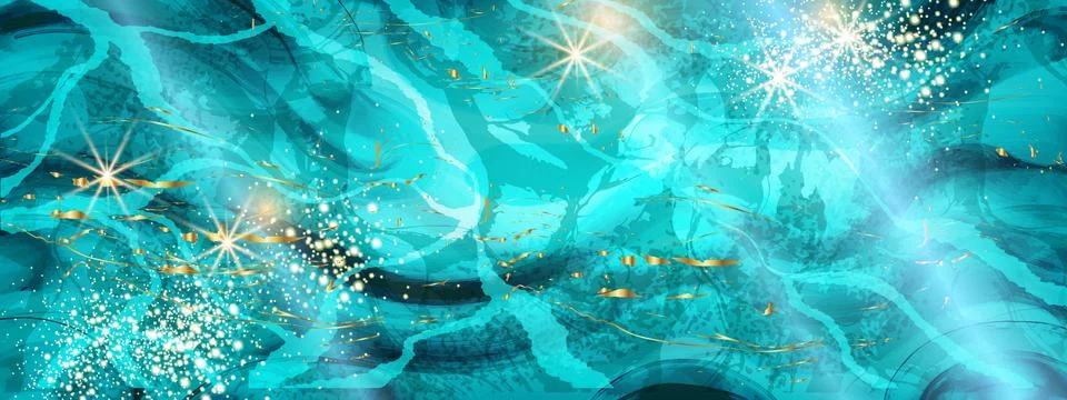 Blue marble background, vector green stone texture, agate abstract nature Stock Illustration