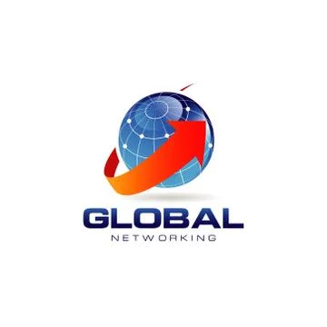 Blue Marble Global Networking Logo Stock Illustration