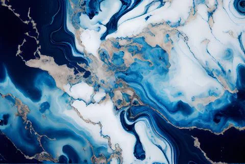 Blue marble stone texture. Macro close up soft stone surface fluid art. Resin Stock Illustration