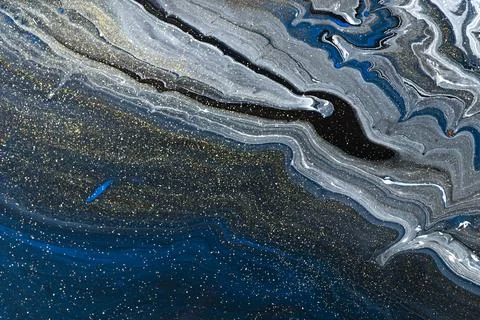 Blue marble swirl background abstract flowing texture Stock Illustration