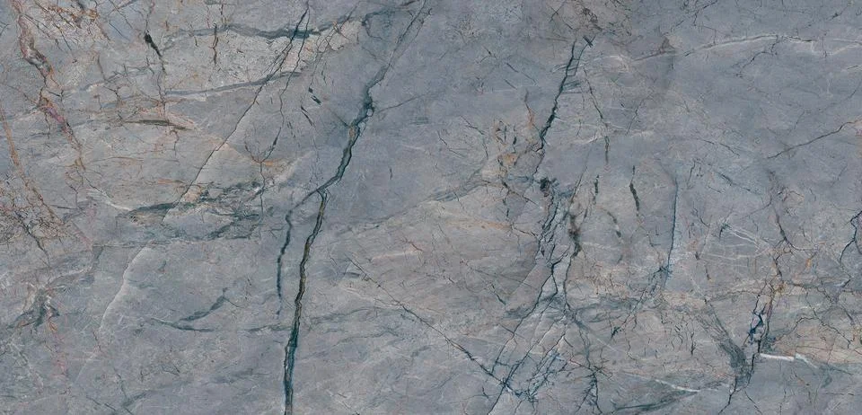 Blue marble texture background pattern top view. Tiles natural stone floor with Stock Photos