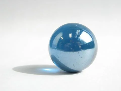 Blue marble on white background. Foto stock