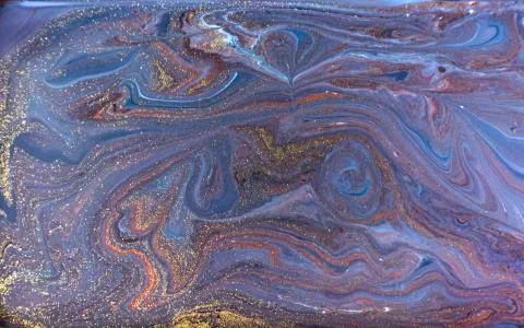 Blue marbling pattern. Golden marble liquid texture. Stock Illustration