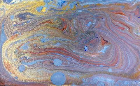 Blue marbling pattern. Golden marble liquid texture. Stock Illustration