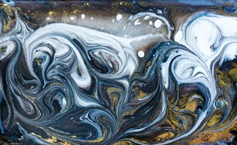 Blue marbling pattern. Golden marble liquid texture. Stock Illustration