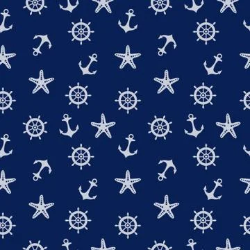 Blue Marine Pattern Stock Illustration