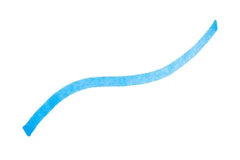 Blue marker brush stroke single line isolated Foto stock