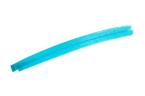 Blue marker brush stroke single line isolated Foto stock