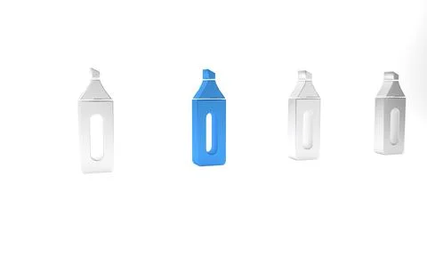 Blue Marker pen icon isolated on white background. Minimalism concept. 3D r.. Stock Illustration