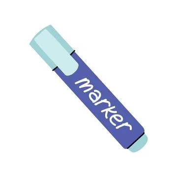 Blue marker pen text highlighter isolated on white background 스톡 일러스트